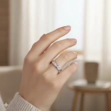 Кольцо из белого золота c бриллиантами выращенными