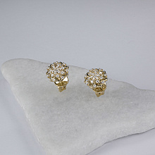 Пусеты из желтого золота с бриллиантами (изготовление)