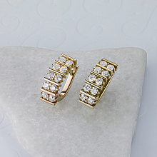 Серьги из желтого золота с бриллиантами (изготовление)