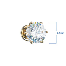 Пусеты из желтого золота с бриллиантом