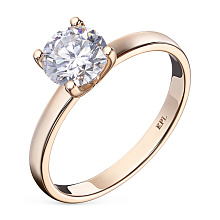 Помолвочное кольцо из красного золота (изготовление) с бриллиантом