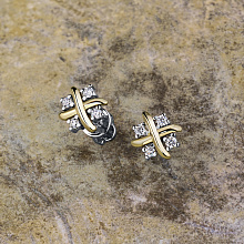 Серьги из комбинированного золота с бриллиантами (изготовление)