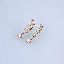 Серьги из красного золота с бриллиантом (изготовление)