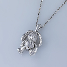 Классическая подвеска из серебра c бриллиантами