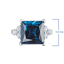 Кольцо из белого золота с бриллиантами и топазом (изготовление)