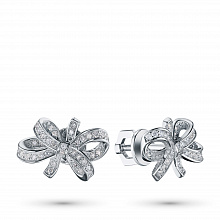 Пусеты из белого золота с бриллиантами (изготовление)