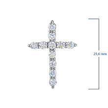 Подвеска из серебра c бриллиантами выращенными