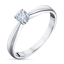 Помолвочное кольцо из белого золота с бриллиантом (изготовление)