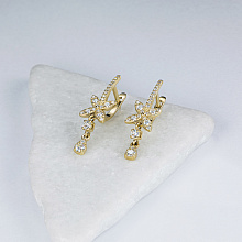 Серьги из желтого золота с бриллиантами (изготовление)