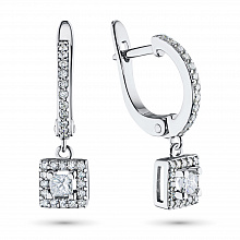 Серьги из белого золота с бриллиантами (изготовление)