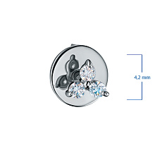 Пусеты из серебра c бриллиантами