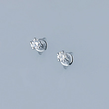 Пусеты из белого золота с бриллиантами (изготовление)