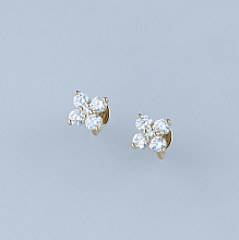 Пусеты из желтого золота с бриллиантами (изготовление)