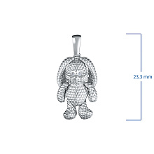 Классическая подвеска из серебра c бриллиантами