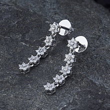 Пусеты из белого золота с бриллиантами (изготовление)