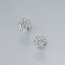 Пусеты из серебра c бриллиантами