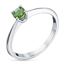 Кольцо из серебра с хромдиопсидом