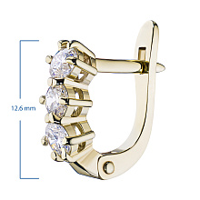 Серьги из желтого золота с бриллиантами