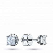 Пусеты из белого золота с бриллиантами (изготовление)