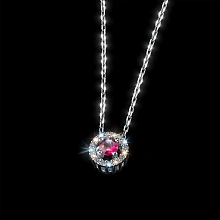 Подвеска из серебра с рубином и бриллиантами