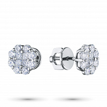 Пусеты из белого золота с бриллиантами (изготовление)