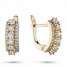 Серьги из желтого золота с бриллиантами (изготовление)