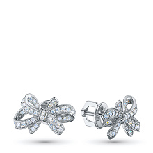 Пусеты из белого золота (изготовление) с бриллиантами