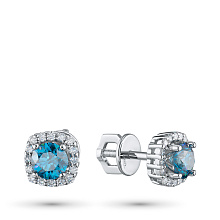 Пусеты из белого золота (изготовление) с бриллиантами