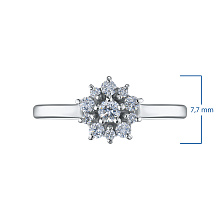 Классическое кольцо из белого золота с бриллиантами (изготовление)