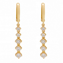 Серьги из желтого золота с бриллиантами (изготовление)