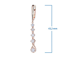 Серьги из красного золота с бриллиантами (изготовление)