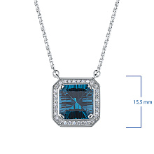 Колье из белого золота с бриллиантами и топазом (изготовление)