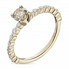 Кольцо из желтого золота с бриллиантами (изготовление)