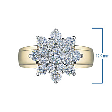 Кольцо из комбинированного золота c бриллиантами