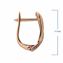 Серьги из красного золота с бриллиантом (изготовление)