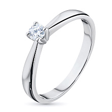 Кольцо из серебра с бриллиантом