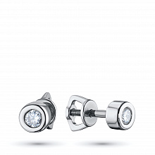 Пусеты из белого золота с бриллиантами (изготовление)