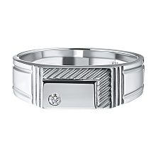 Кольцо из серебра с бриллиантом