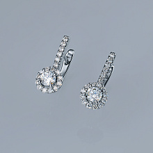 Серьги из белого золота (изготовление) с бриллиантом