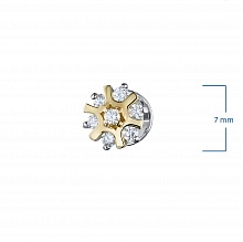 Пусеты из комбинированного золота с бриллиантами (изготовление)