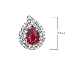 Серьги из белого золота с рубинами и бриллиантами