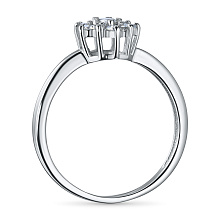 Классическое кольцо из белого золота с бриллиантами