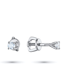 Пусеты из белого золота с бриллиантами