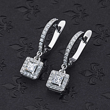 Серьги из белого золота с бриллиантами (изготовление)