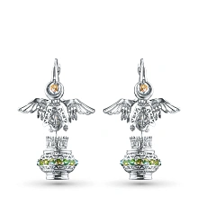 Серьги из серебра с аметистами и цитринами и бриллиантами