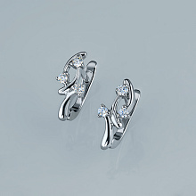 Серьги из серебра c бриллиантами