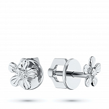 Пусеты из белого золота с бриллиантами (изготовление)