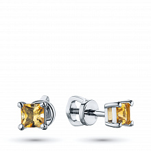 Пусеты из серебра с цитринами (изготовление)