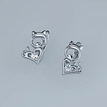 Серьги из серебра с бриллиантом