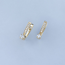 Серьги из желтого золота с бриллиантами (изготовление)